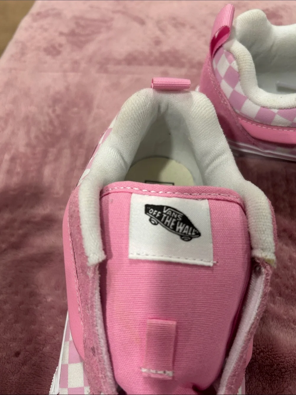 Vans Kids Pink & White Checkerboard High-Top Sneakers